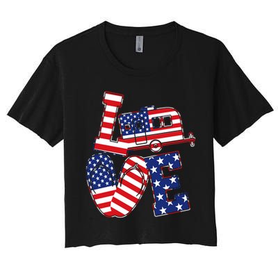 Love USA Camping  Crop Top