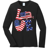 Love USA Camping  Ladies Long Sleeve Shirt