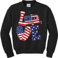 Love USA Camping  Kids Sweatshirt