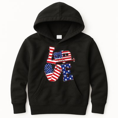 Love USA Camping  Kids Hoodie