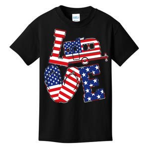 Love USA Camping  Kids T-Shirt