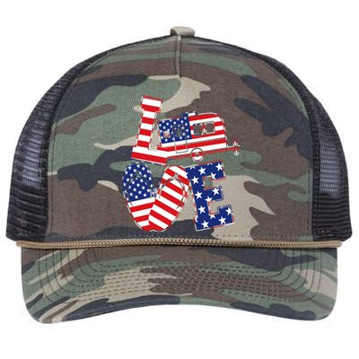 Love USA Camping  Retro Rope Trucker Hat Cap