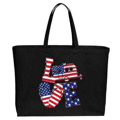 Love USA Camping  Cotton Canvas Jumbo Tote