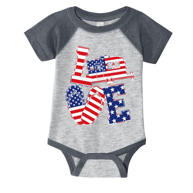 Love USA Camping  Infant Baby Jersey Bodysuit