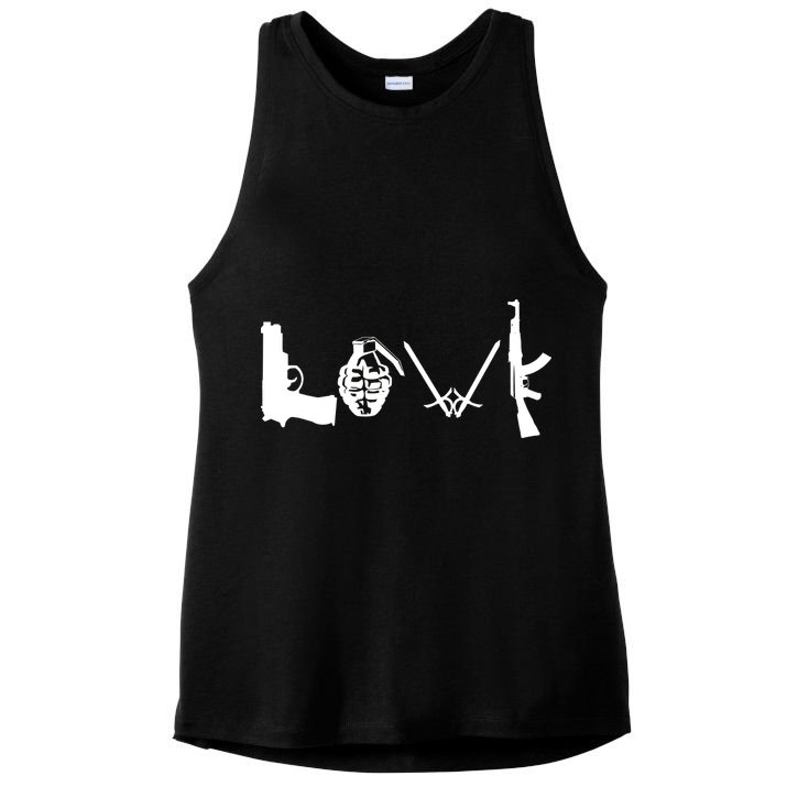 Love Weapons Logo Ladies PosiCharge Tri-Blend Wicking Tank