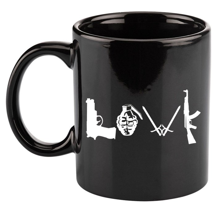Love Weapons Logo 11oz C Handle Ceramic Mug