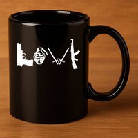 Love Weapons Logo 11oz C Handle Ceramic Mug