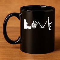Love Weapons Logo 11oz C Handle Ceramic Mug