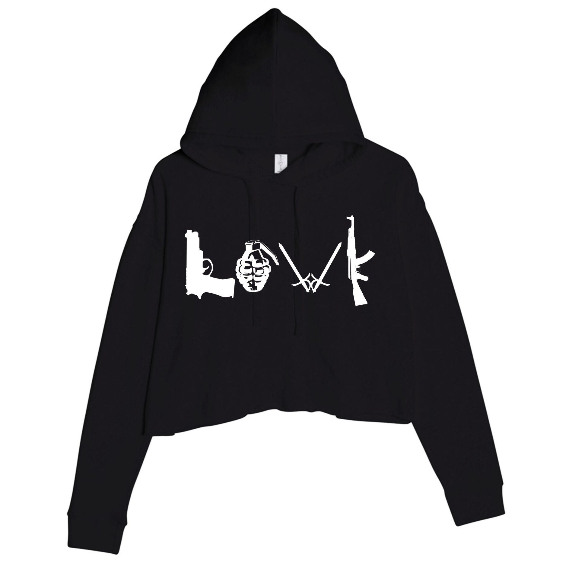 Love Weapons Logo Crop Fleece Hoodie