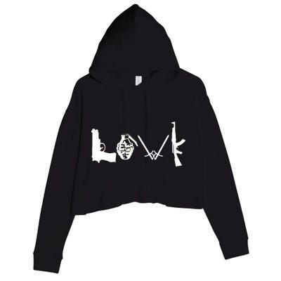 Love Weapons Logo Crop Fleece Hoodie