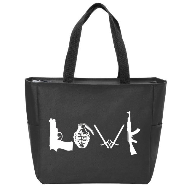 Love Weapons Logo Zip Tote Bag