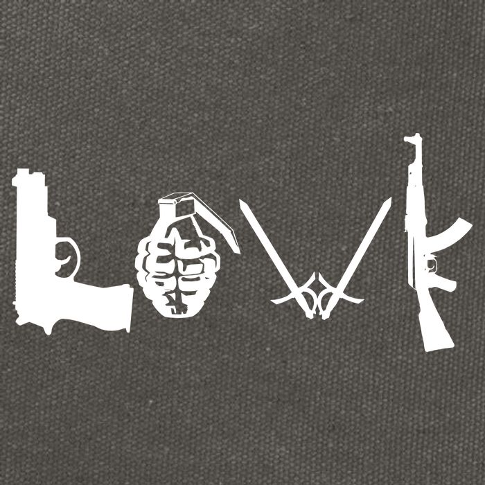 Love Weapons Logo Cotton Canvas Backpack
