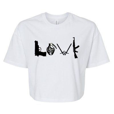 Love Weapons Logo Bella+Canvas Jersey Crop Tee