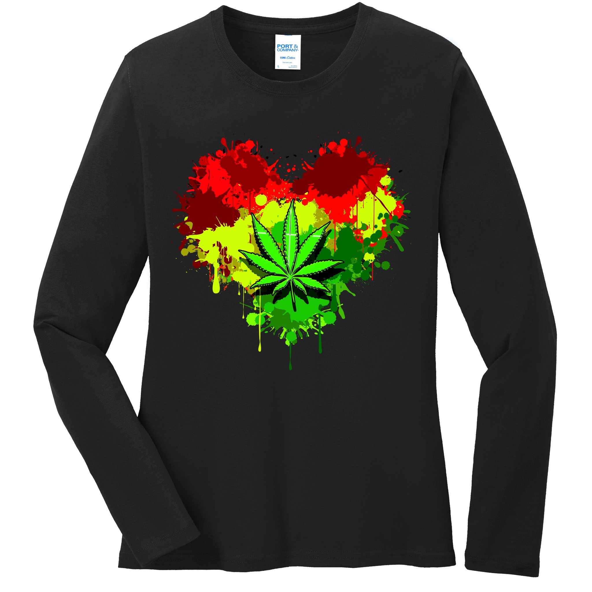 Love Weed Medical Marijuana Ladies Long Sleeve Shirt