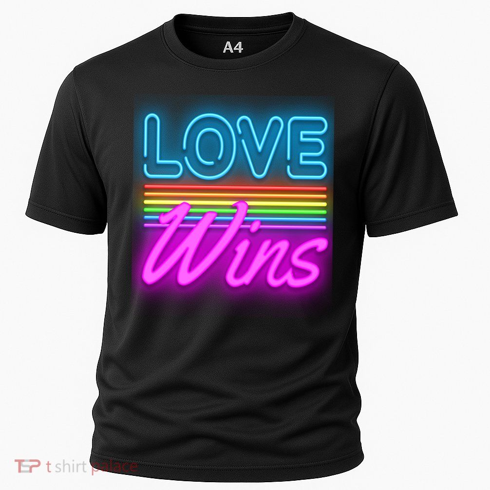Love Wines Rainbow Neon Sign Cooling Performance Crew T-Shirt