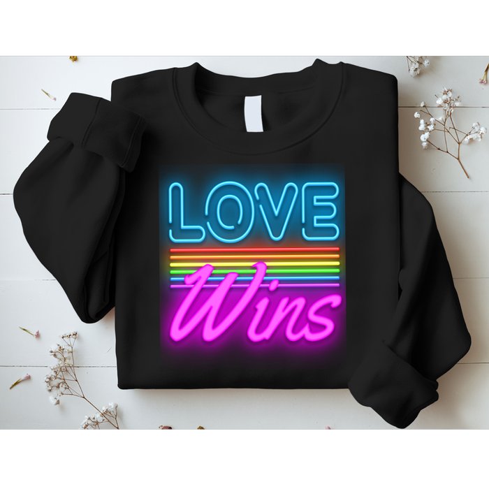 Love Wines Rainbow Neon Sign Sweatshirt
