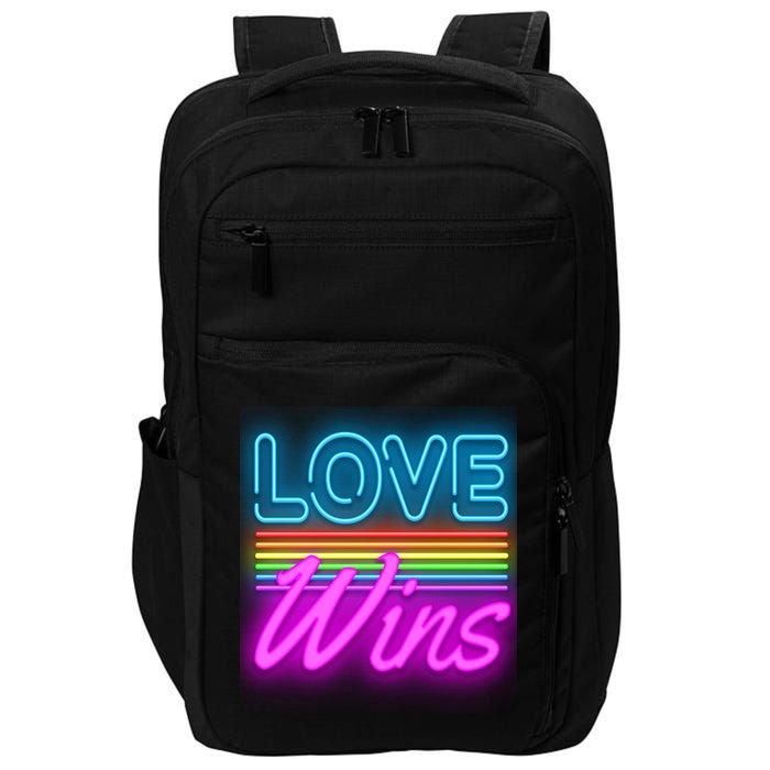 Love Wines Rainbow Neon Sign Impact Tech Backpack
