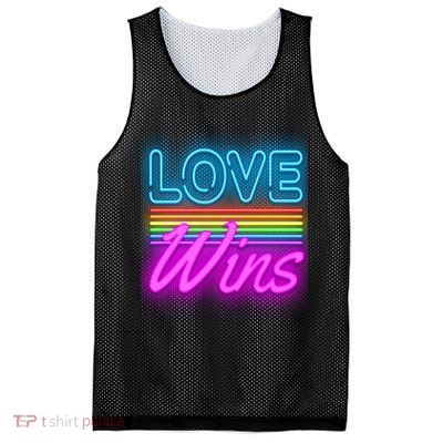 Love Wines Rainbow Neon Sign Mesh Reversible Basketball Jersey Tank