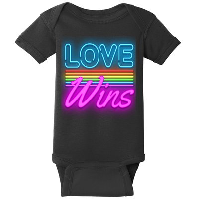 Love Wines Rainbow Neon Sign Baby Bodysuit