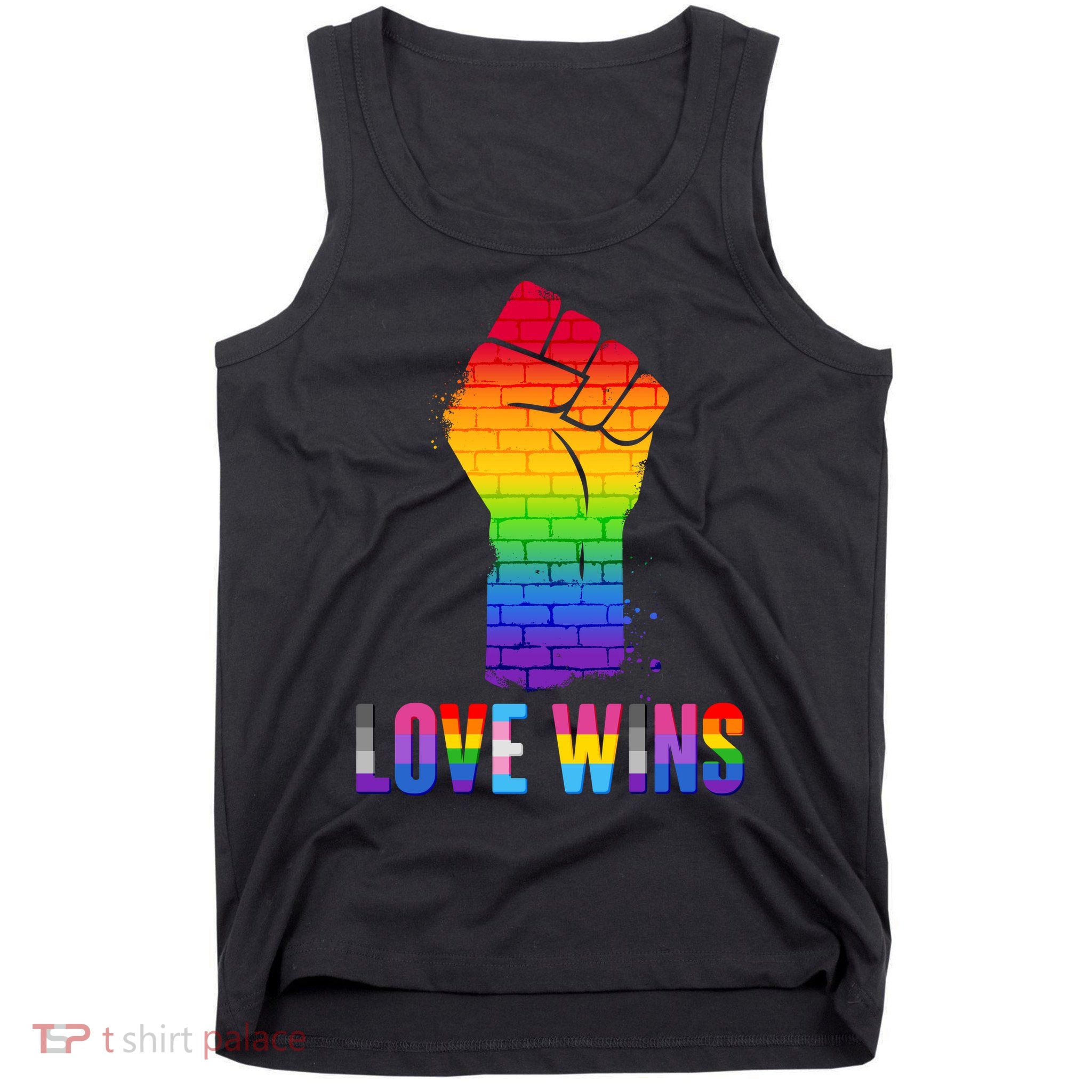 Love Wins Brick Wall Rainbow Fist Tank Top