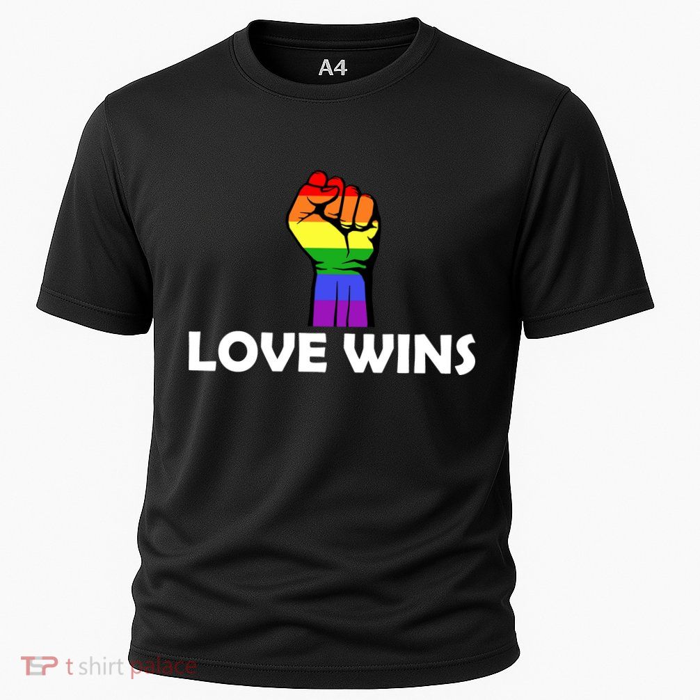 Love Wins Fist Gay Pride Cooling Performance Crew T-Shirt
