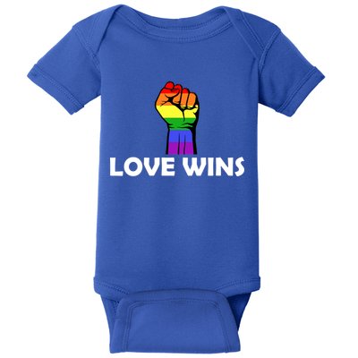 Love Wins Fist Gay Pride Baby Bodysuit