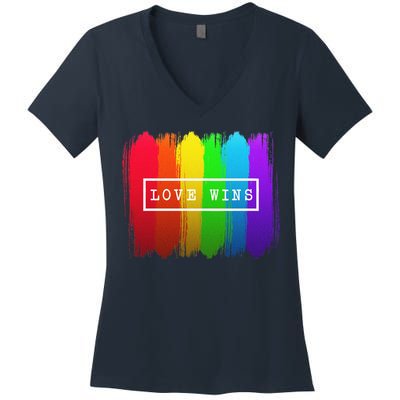 Love Wins Flag Women's V-Neck T-Shirt