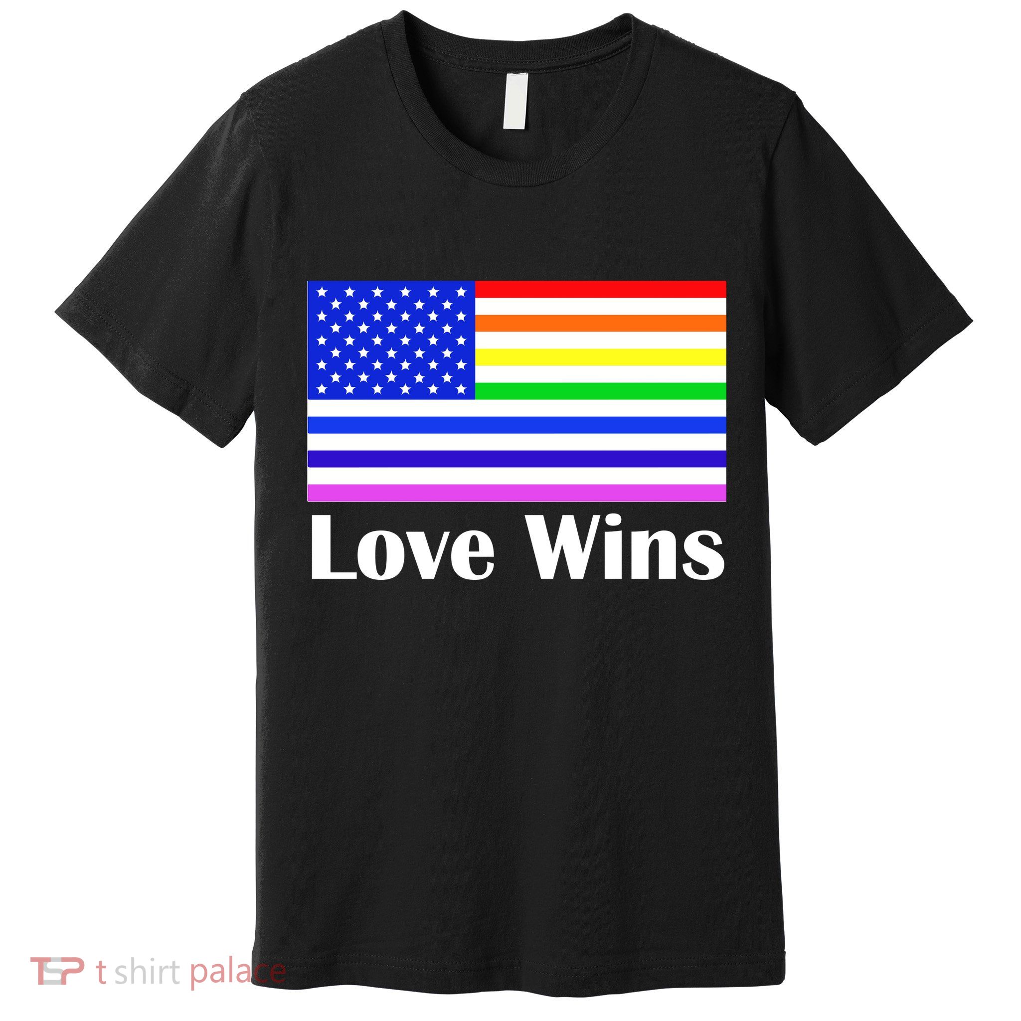 Love Wins Flag Gay Pride Premium T-Shirt