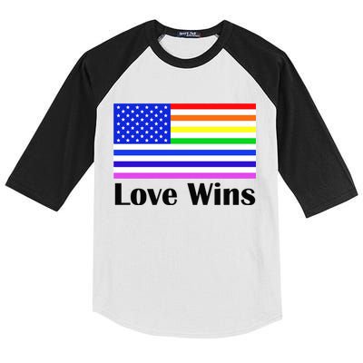 Love Wins Flag Gay Pride Kids Colorblock Raglan Jersey