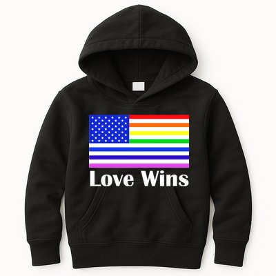 Love Wins Flag Gay Pride Kids Hoodie