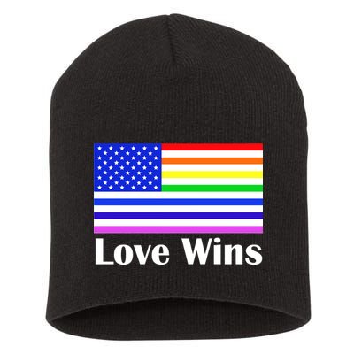 Love Wins Flag Gay Pride Short Acrylic Beanie