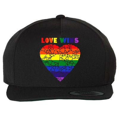 Love Wins Heart Wool Snapback Cap