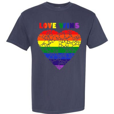 Love Wins Heart Garment-Dyed Heavyweight T-Shirt