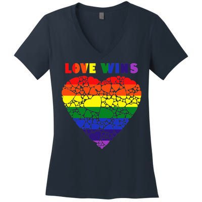 Love Wins Heart Women's V-Neck T-Shirt