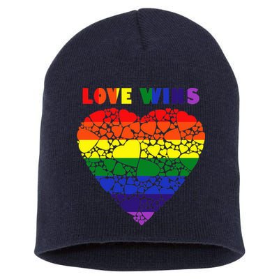Love Wins Heart Short Acrylic Beanie