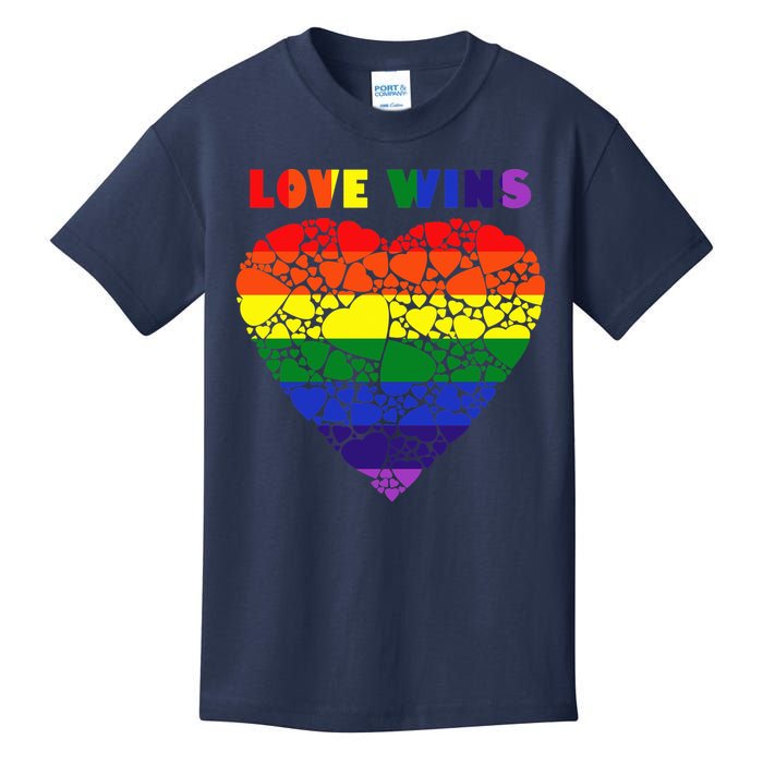 Love Wins Heart Kids T-Shirt