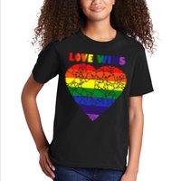 Love Wins Heart Kids T-Shirt