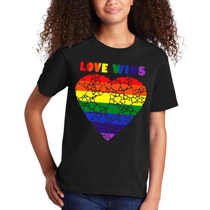 Love Wins Heart Kids T-Shirt