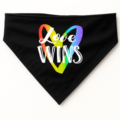 Love Wins LGBT Rainbow Heart USA-Made Doggie Bandana