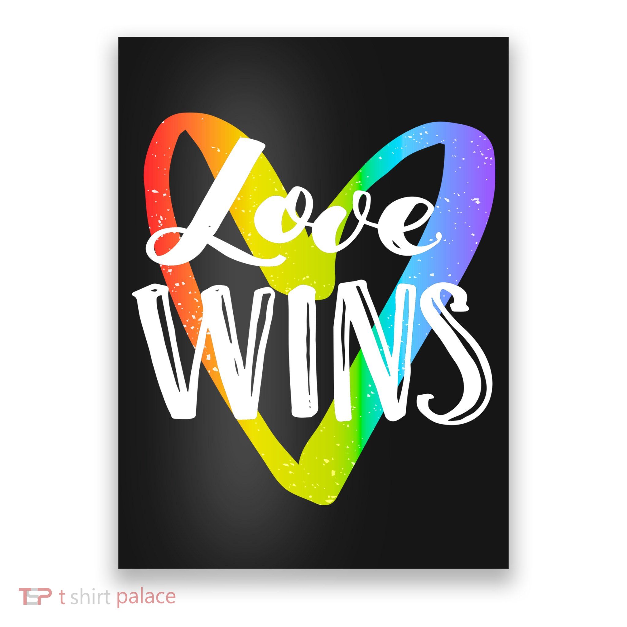Love Wins LGBT Rainbow Heart Poster