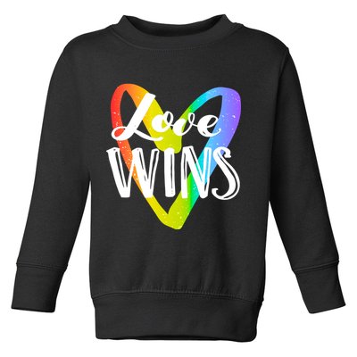 Love Wins LGBT Rainbow Heart Toddler Sweatshirt