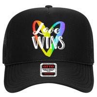 Love Wins LGBT Rainbow Heart Trucker Hat