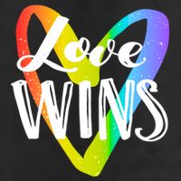 Love Wins LGBT Rainbow Heart Trucker Hat