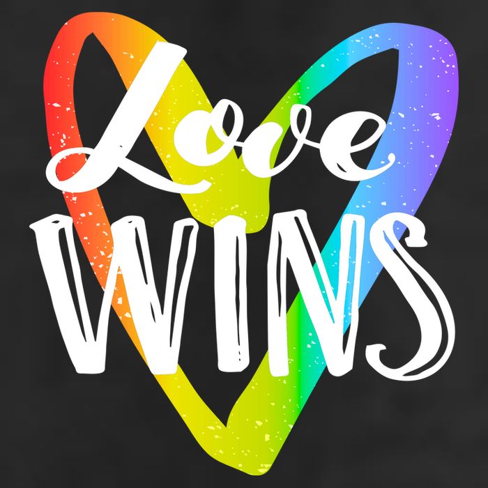 Love Wins LGBT Rainbow Heart Trucker Hat