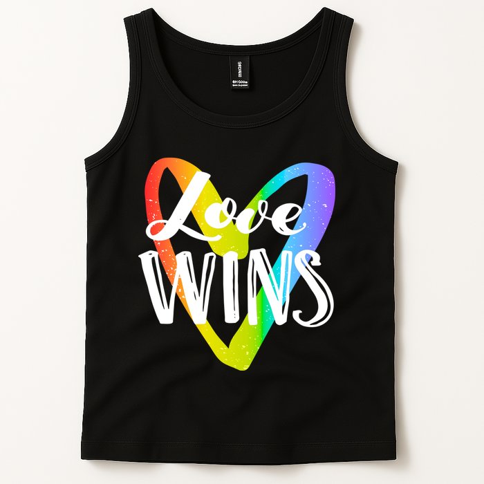 Love Wins LGBT Rainbow Heart Tank Top