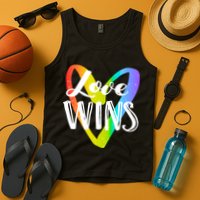 Love Wins LGBT Rainbow Heart Tank Top