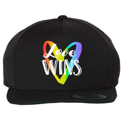 Love Wins LGBT Rainbow Heart Wool Snapback Cap
