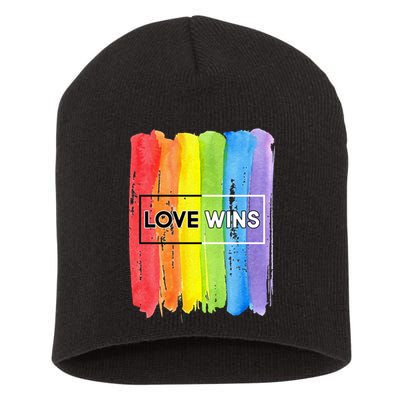 Love Wins LGBT Support Gay Pride Short Acrylic Beanie