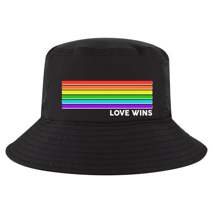Love Wins Rainbow Stripes Thin Lines Cool Comfort Performance Bucket Hat