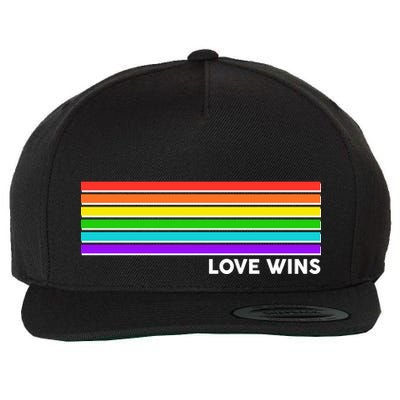 Love Wins Rainbow Stripes Thin Lines Wool Snapback Cap